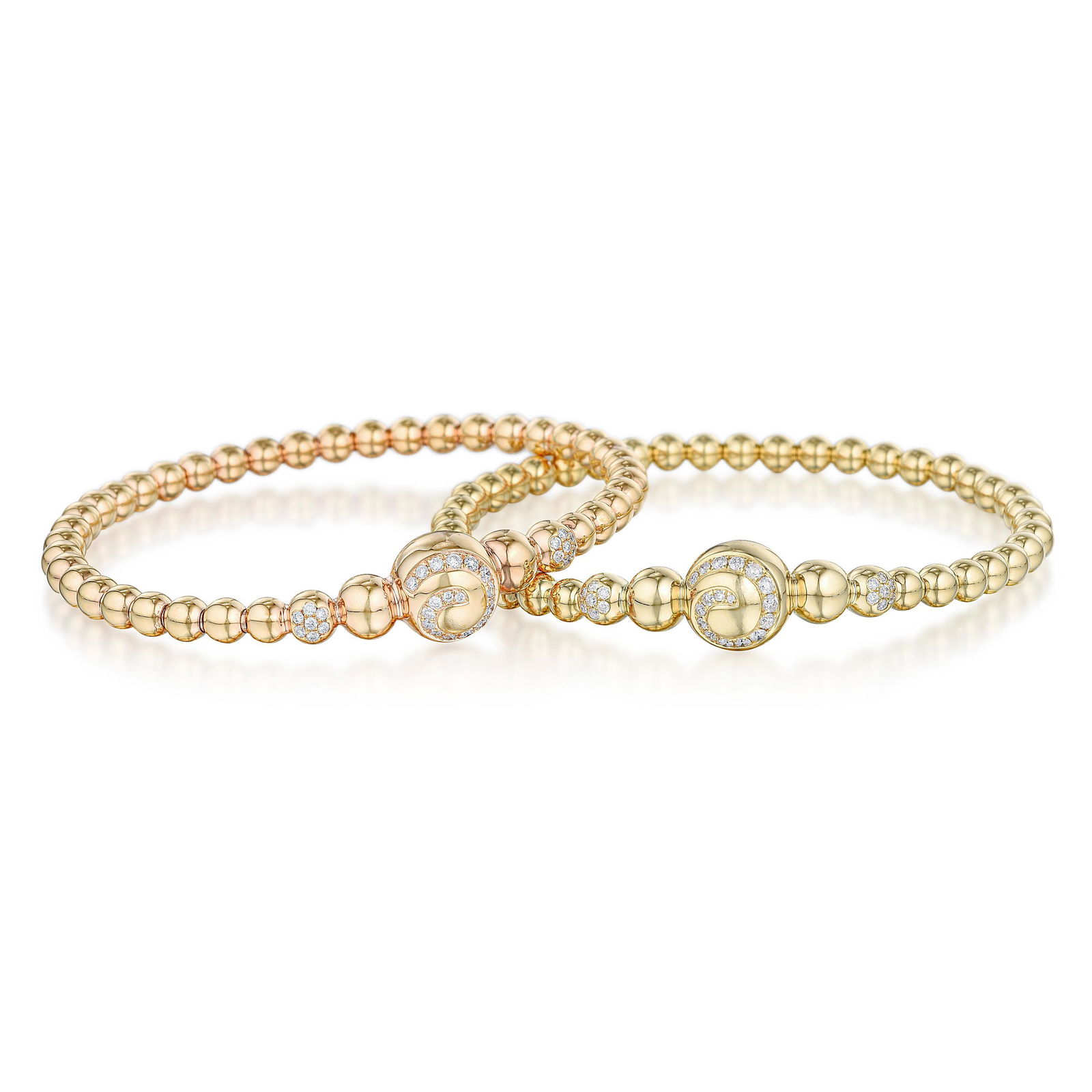 Gold Bead and Diamond Bracelets (1 of 2)