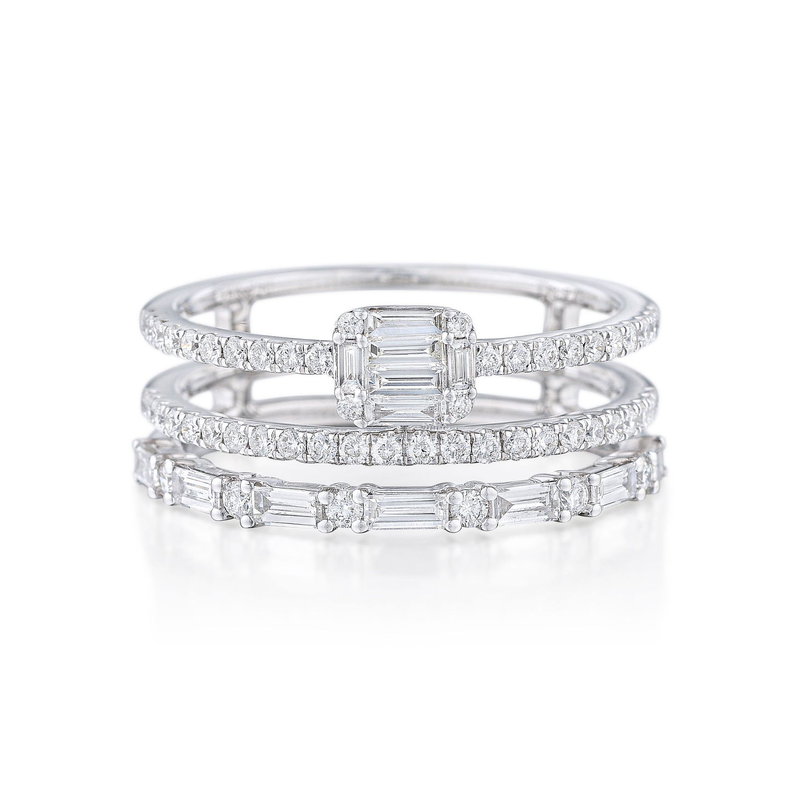 Floating Stacked Diamond Ring (1 of 2)