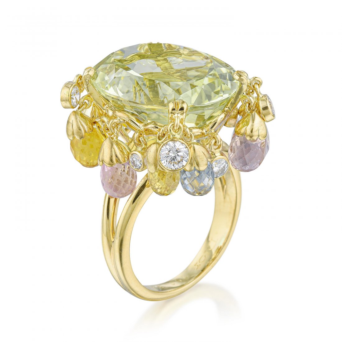 Christian Dior Vintage Multi-Gemstone Tassel Ring (1 of 5)