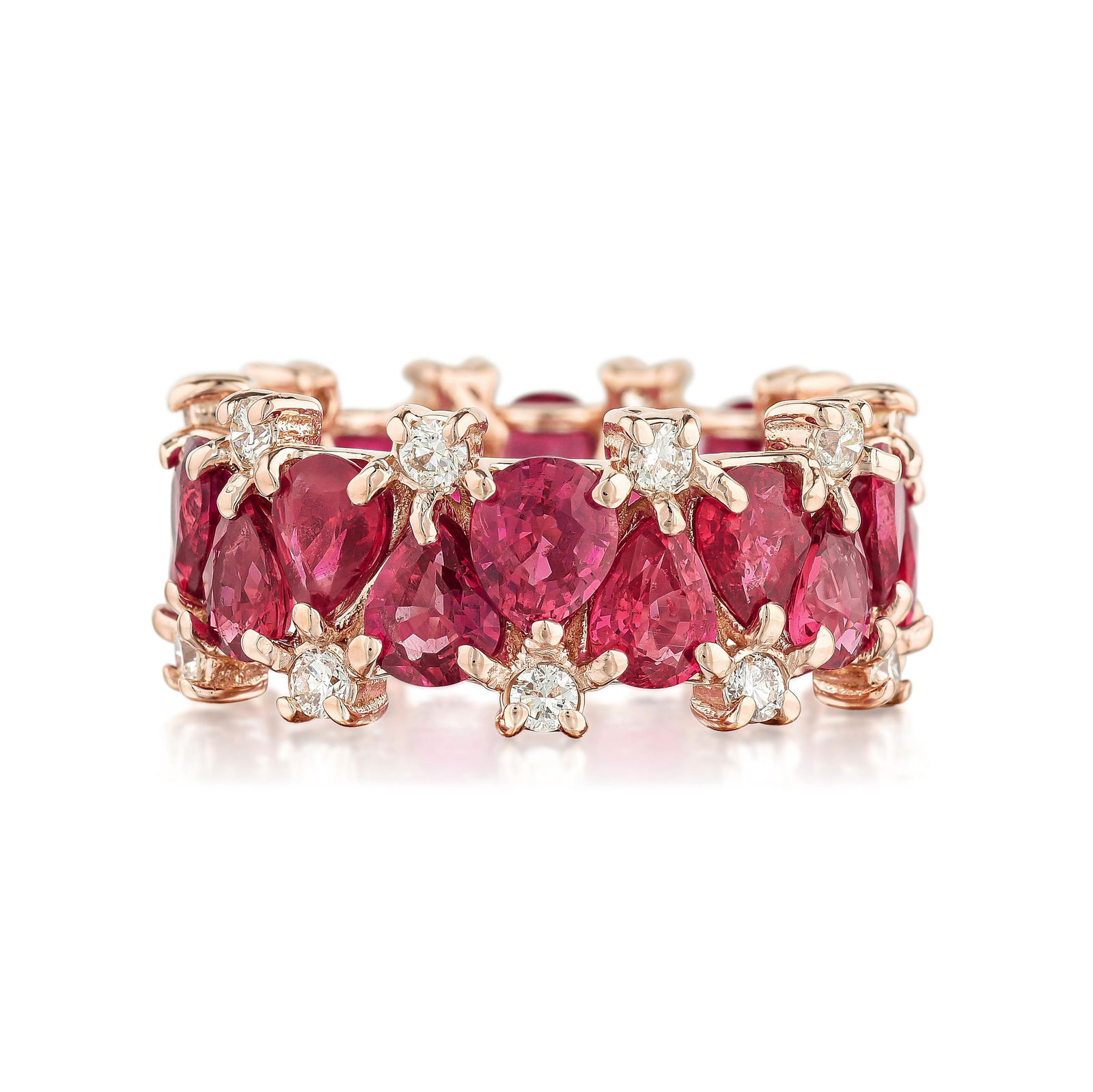 Pink Sapphire Ruby and Diamond Eternity Band (1 of 2)