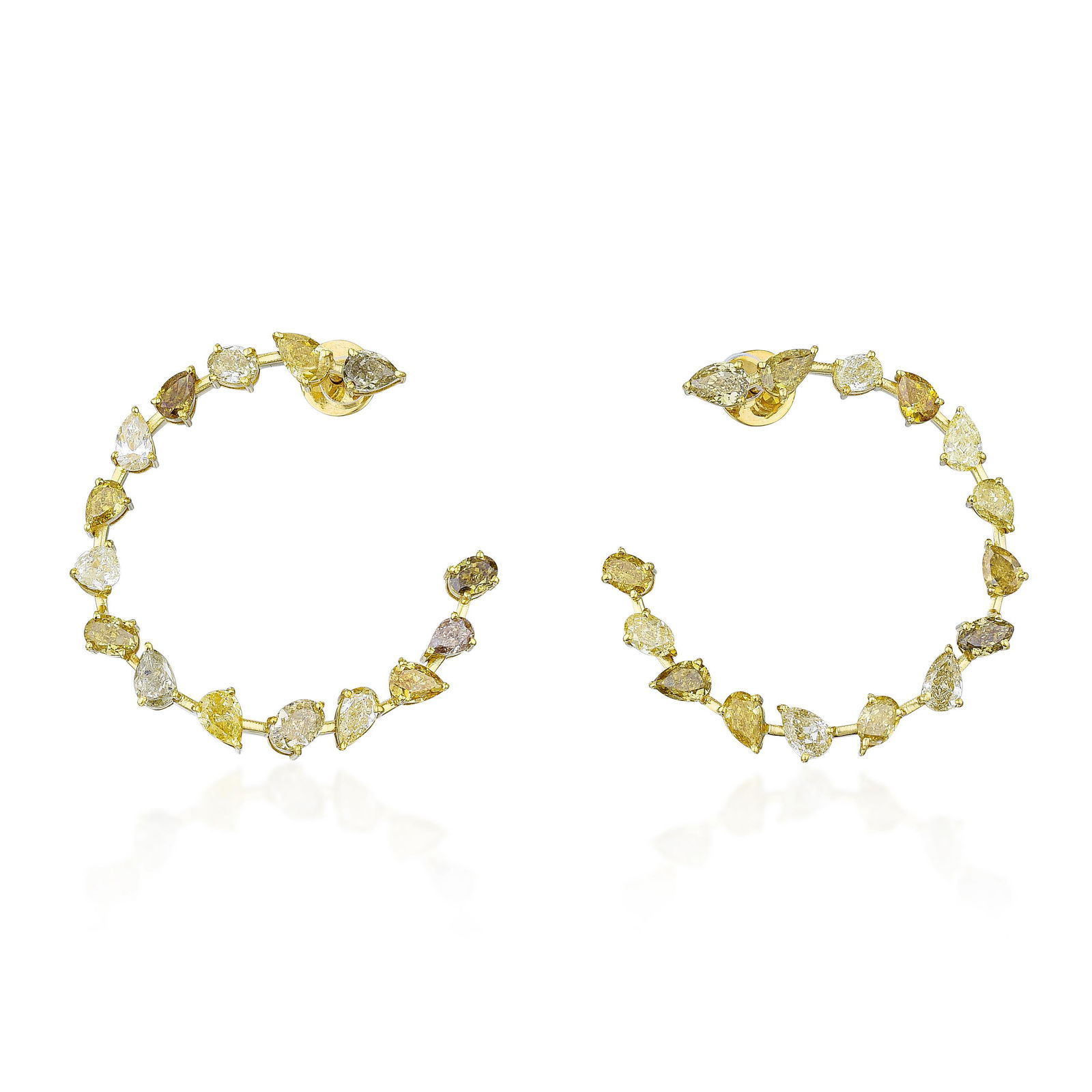 Colored Diamond Hoop Earrings (1 of 2)