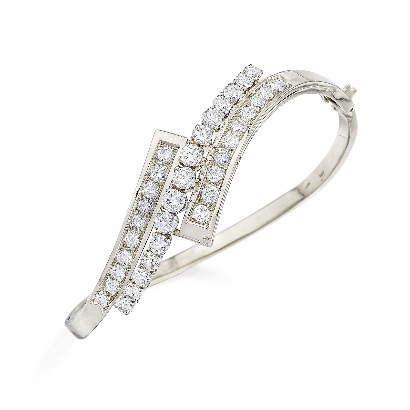 Diamond Hinged Bangle Bracelet (1 of 1)