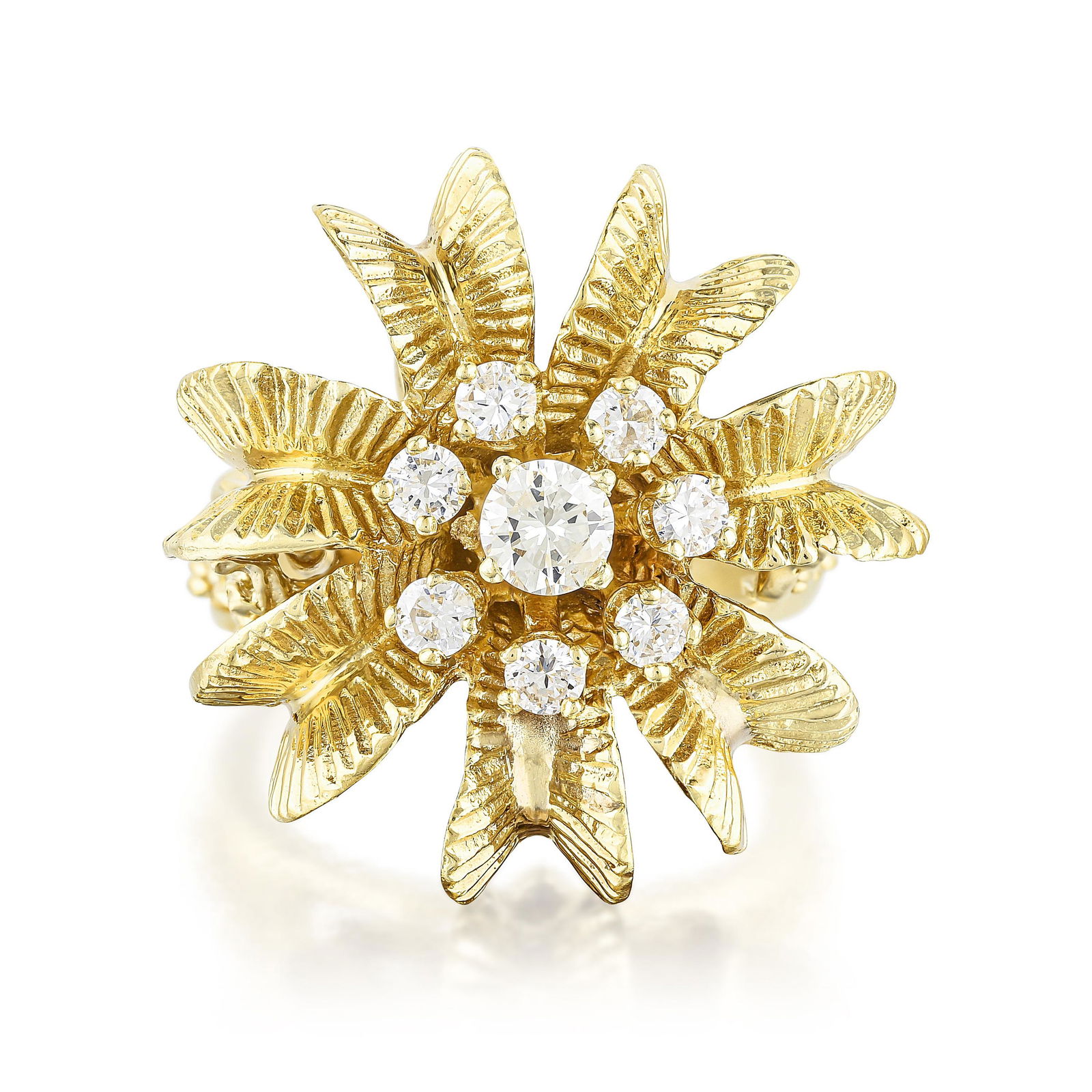 Diamond Flower Dome Cocktail Ring (1 of 2)