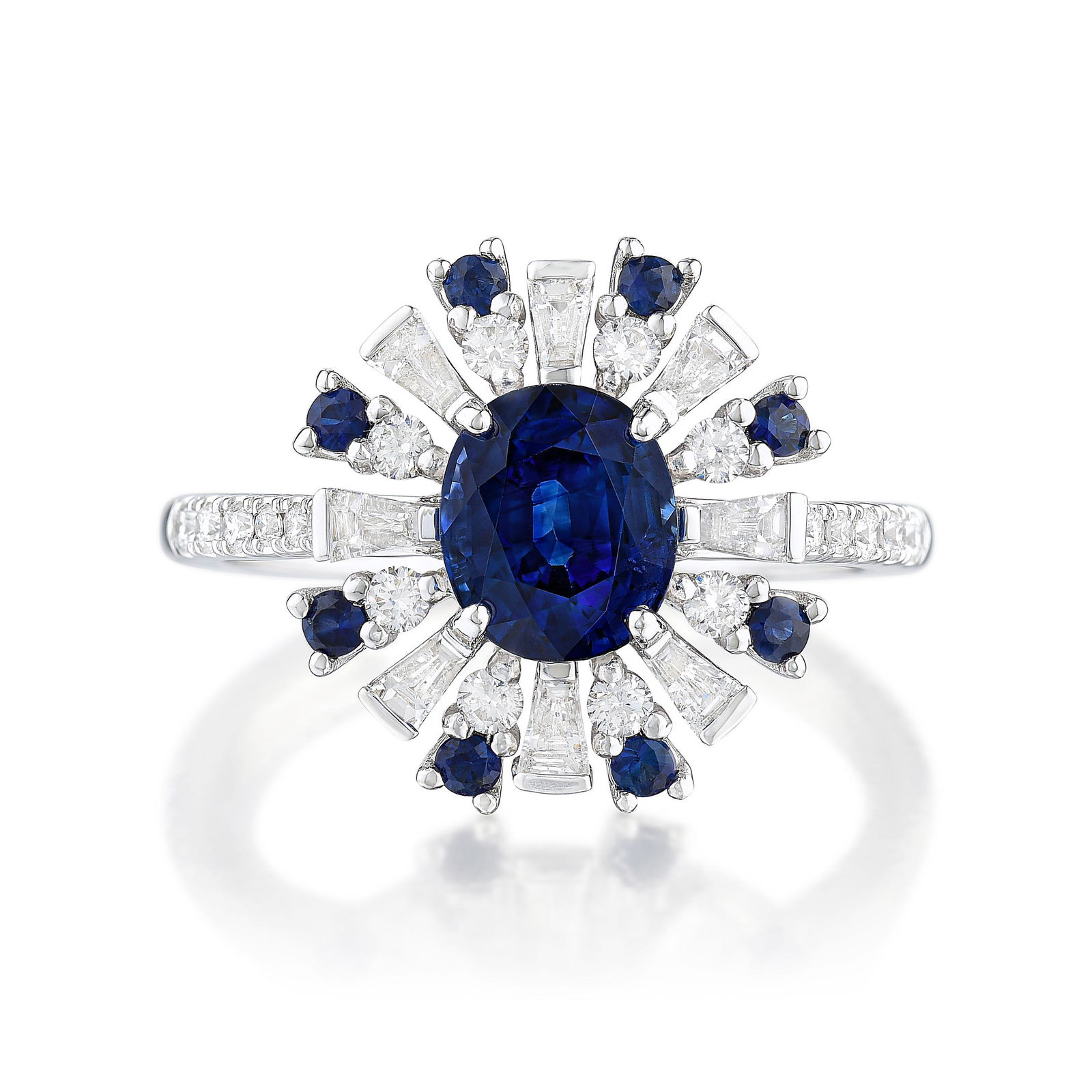 Sapphire and Diamond Starburst Ring (1 of 2)