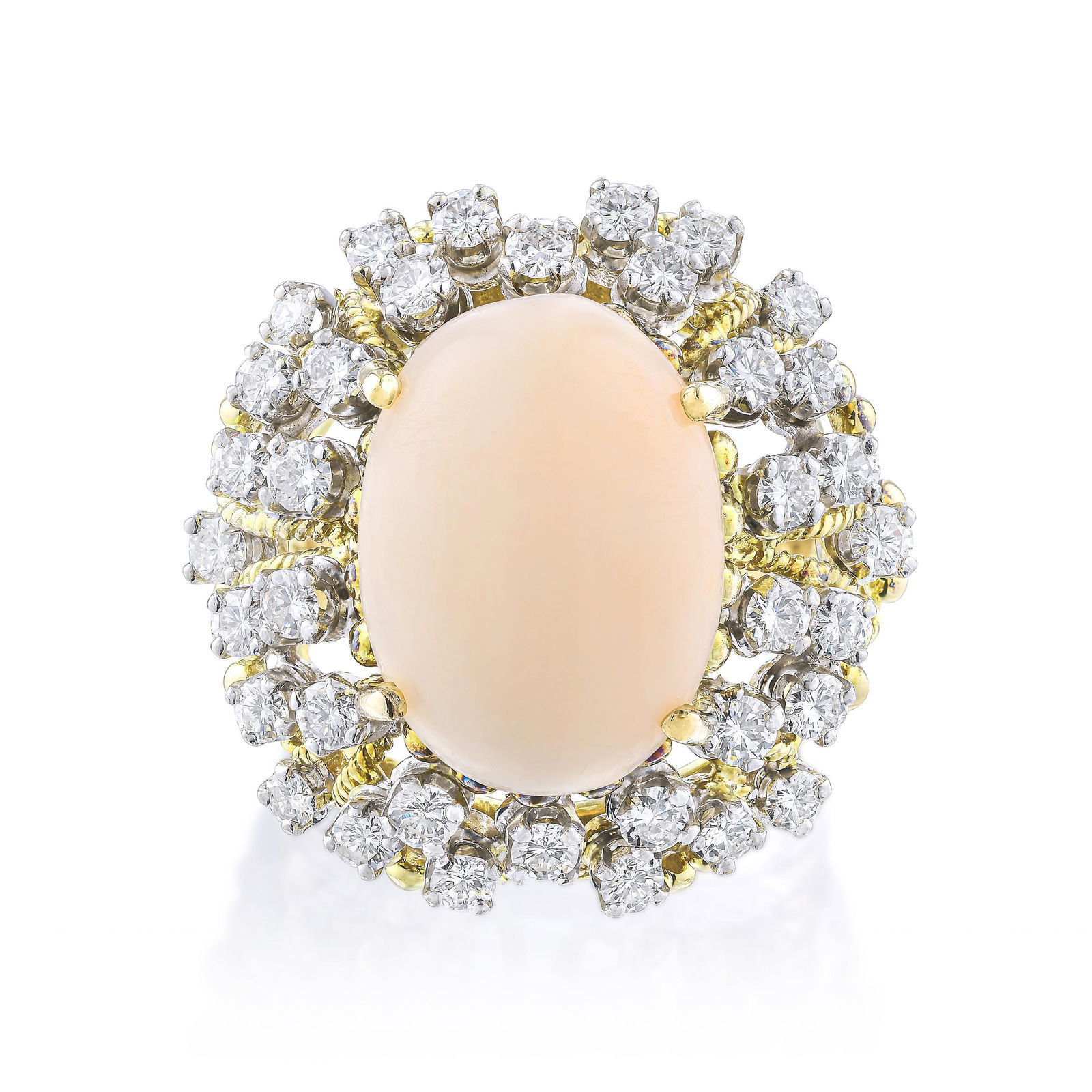 Coral and Diamond Cocktail Ring (1 of 2)