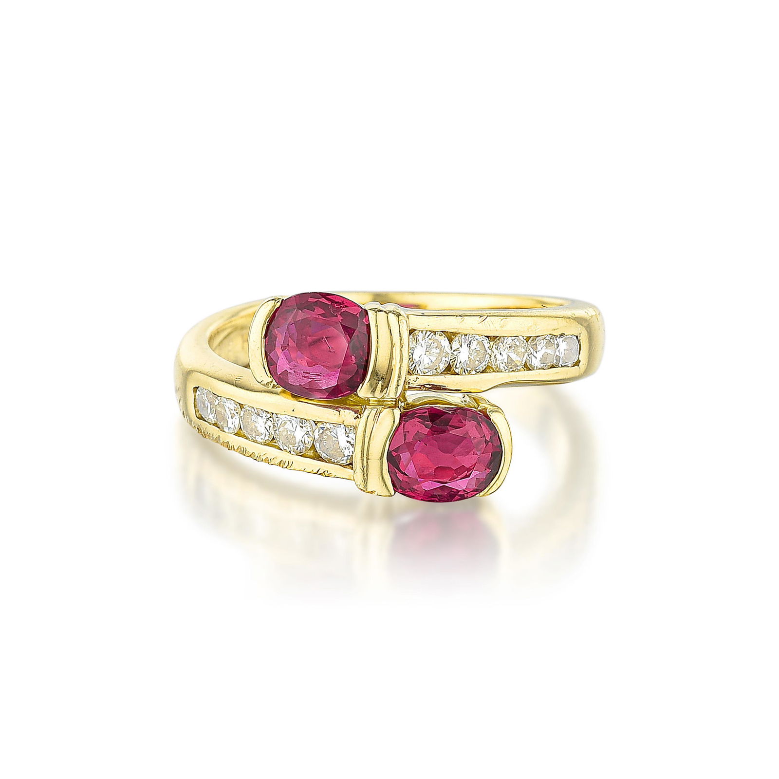 Ruby and Diamond Bypass Ring (1 of 2)