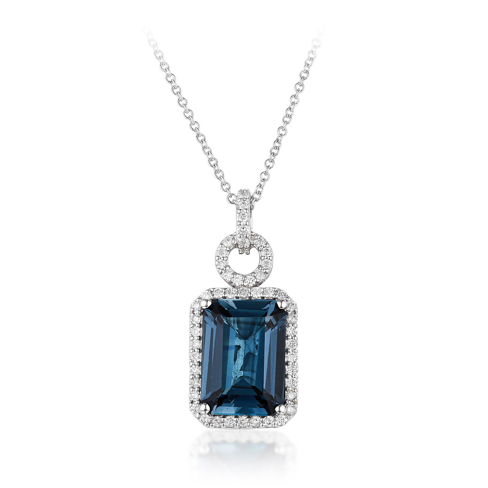 London Blue Topaz and Diamond Pendant Necklace (1 of 2)
