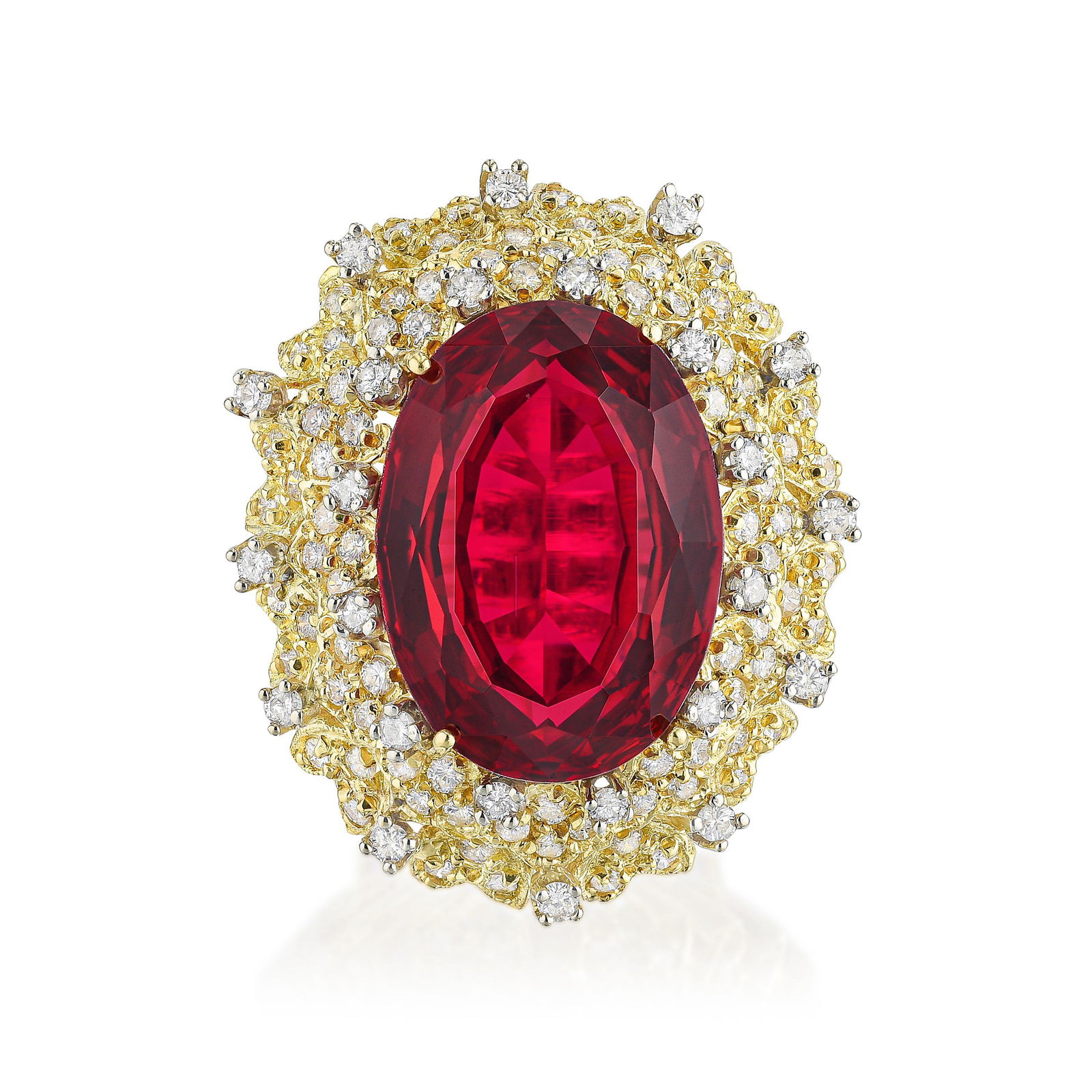 Large Diamond Cocktail Ring with Interchangeable Center Stone (1 of 3)