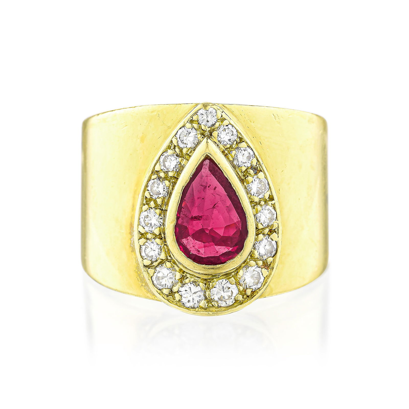 Pear Shape Ruby and Diamond Ring (1 of 2)