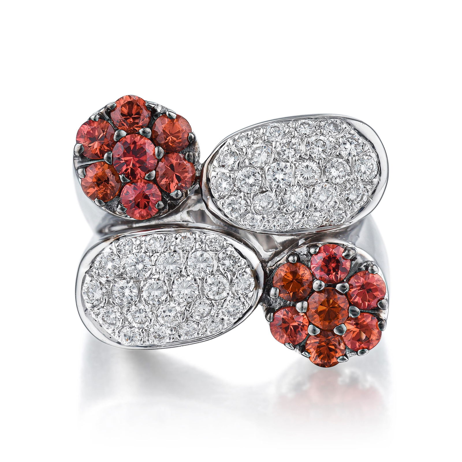 Diamond and Orange-Red Sapphire Ring (1 of 3)