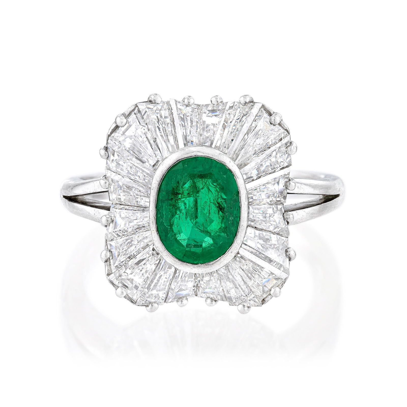 Oscar Heyman Emerald and Diamond Ballerina Ring (1 of 2)