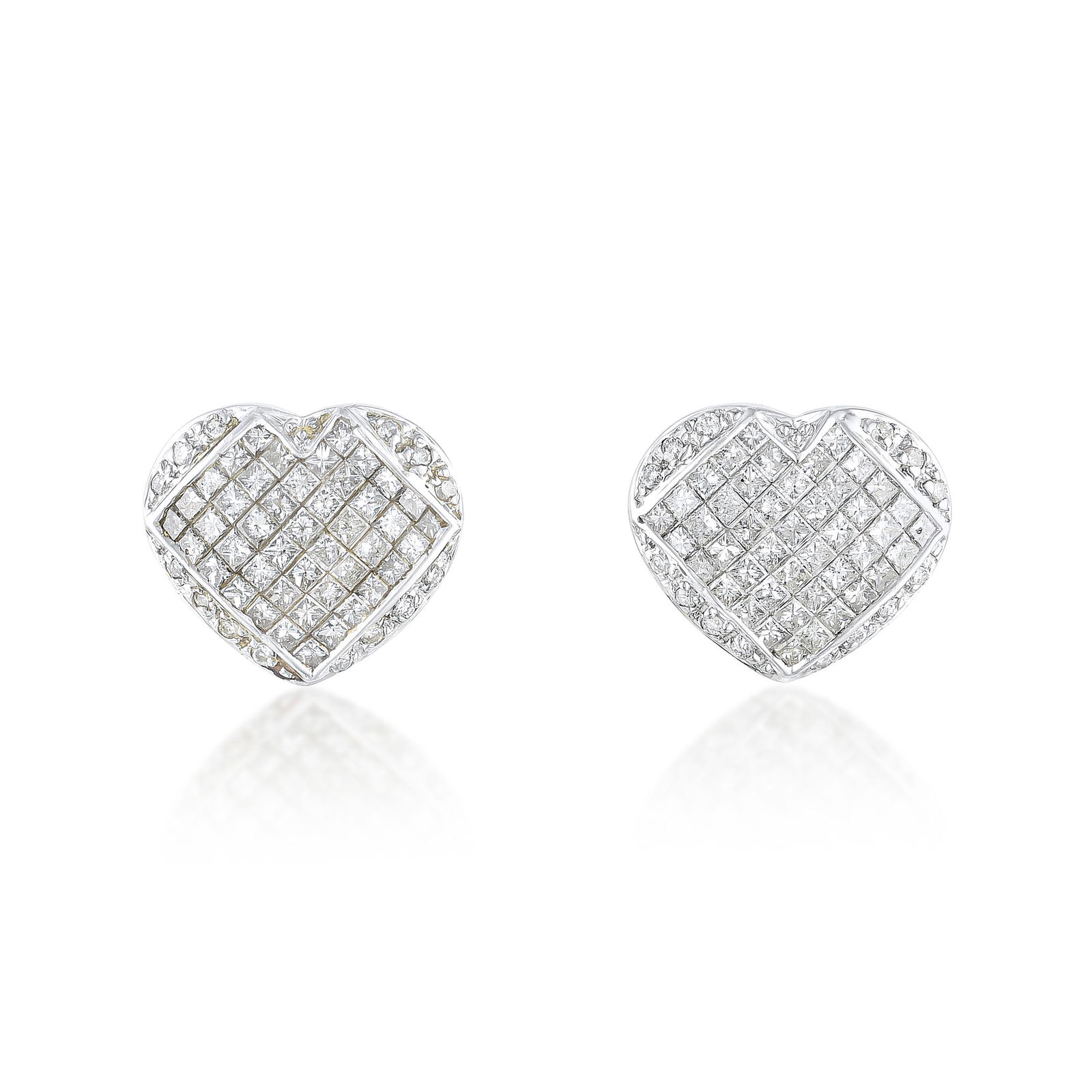 Diamond Heart Stud Earrings (1 of 2)