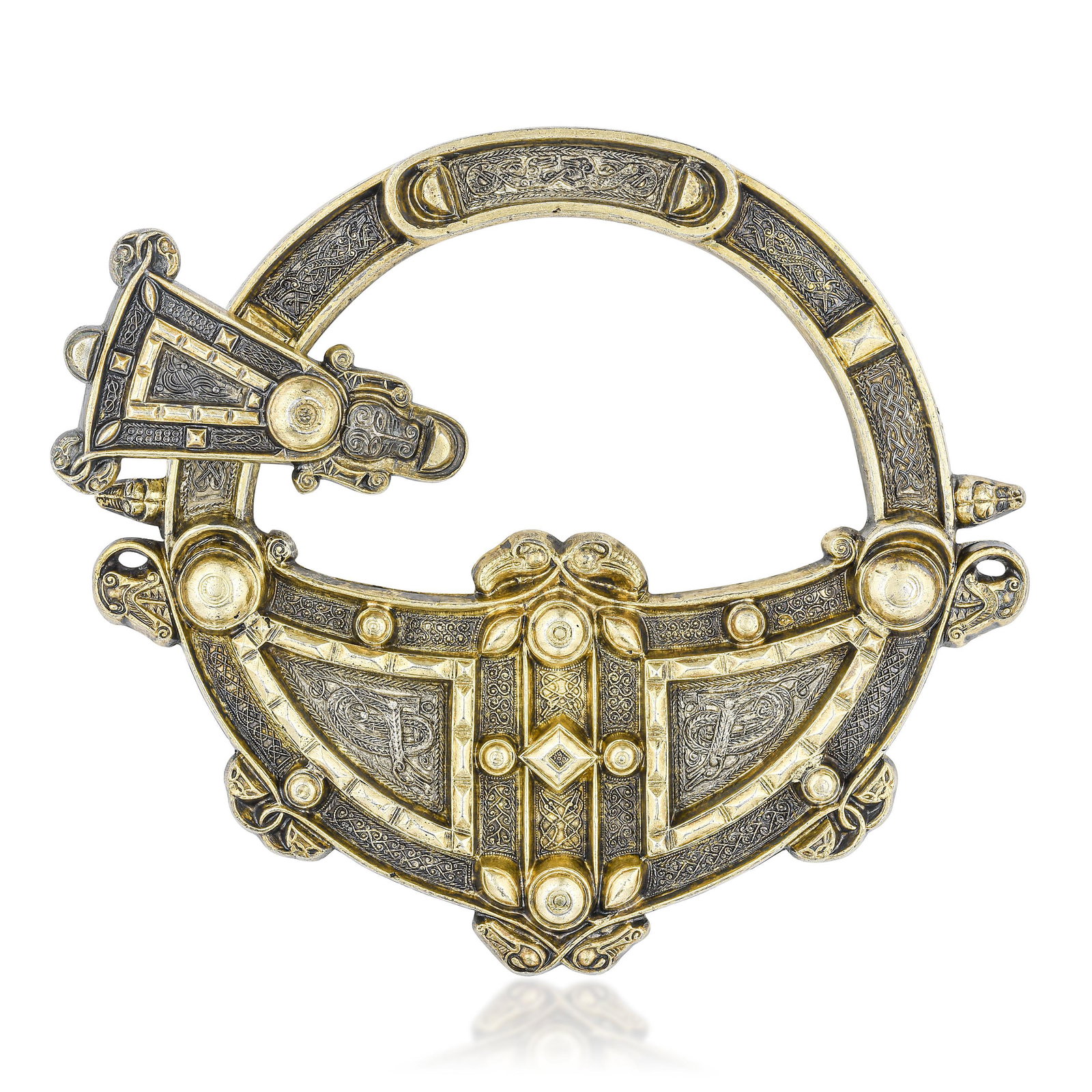 Waterhouse & Co. Silver Brooch: METAL: silver MEASUREMENTS: 3 x 3 inches WEIGHT: 60.40 g. Stamped: WATERHOUSE & CO, QUEENS JEWELERS, DUBLIN PROPERTY OF A TEXAS ESTATE