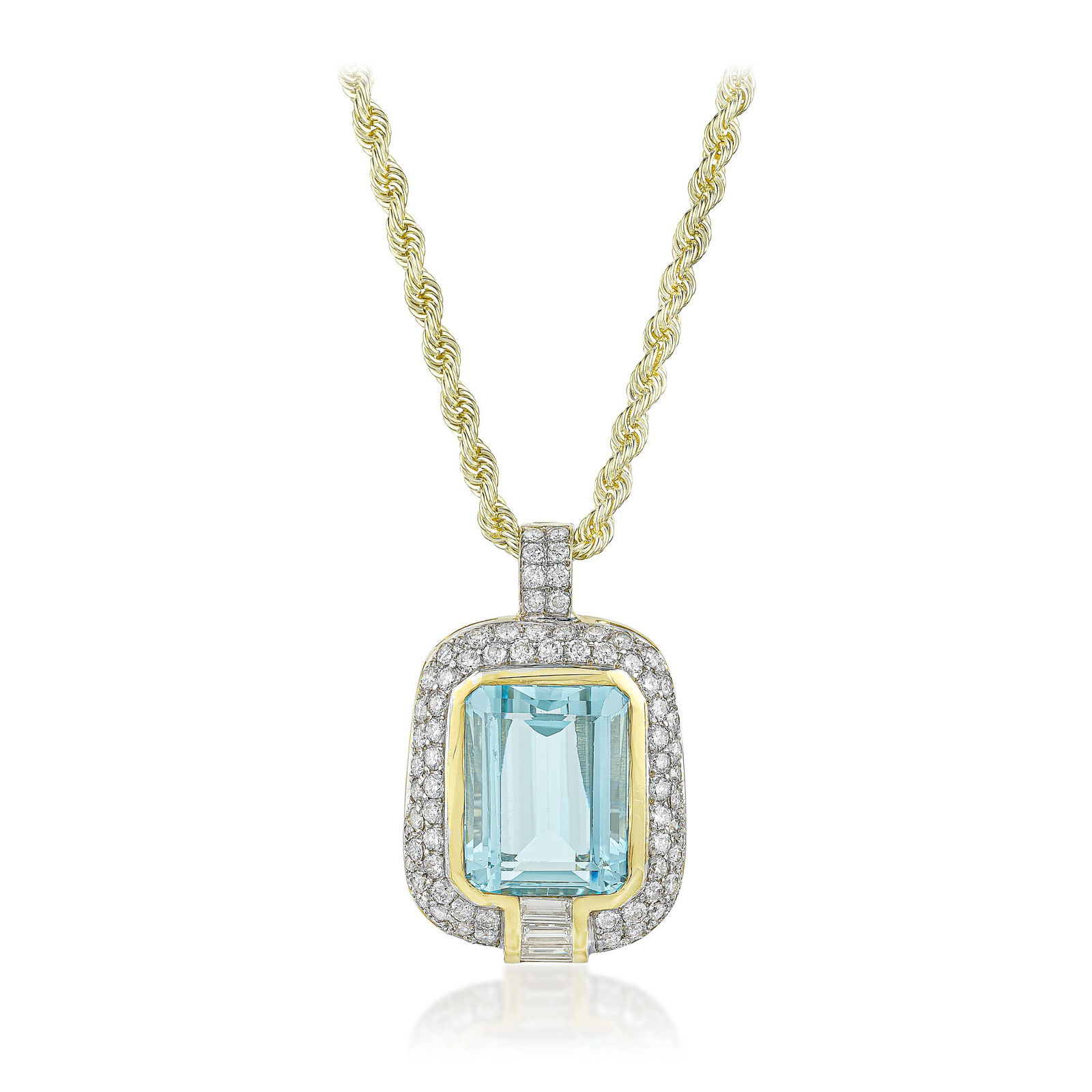 Aquamarine and Diamond Pendant Necklace (1 of 3)