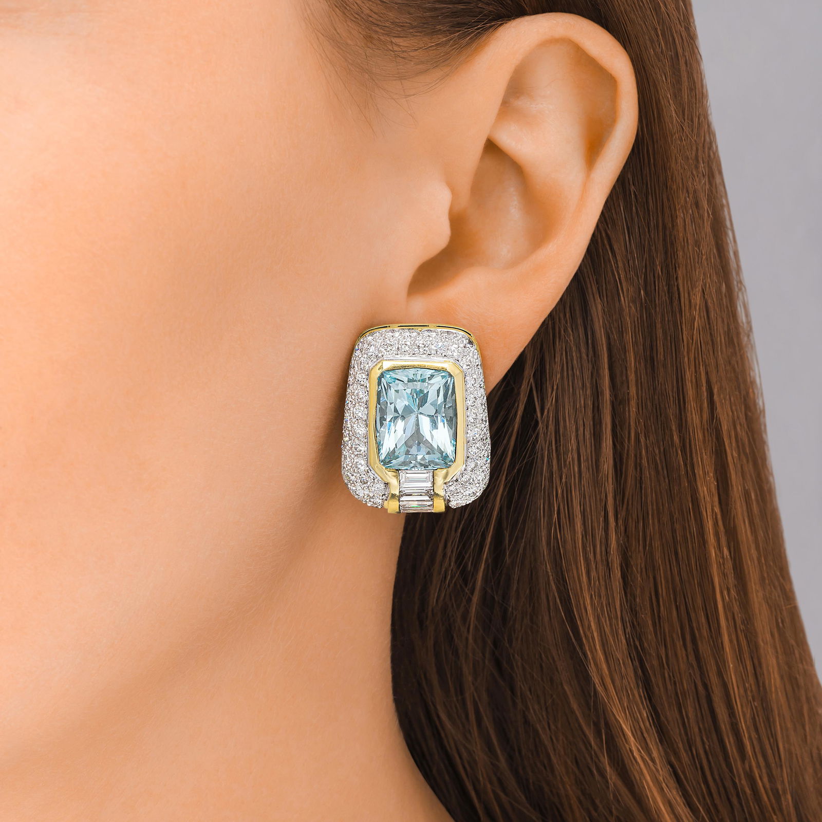 Aquamarine and Diamond Earrings (1 of 2)
