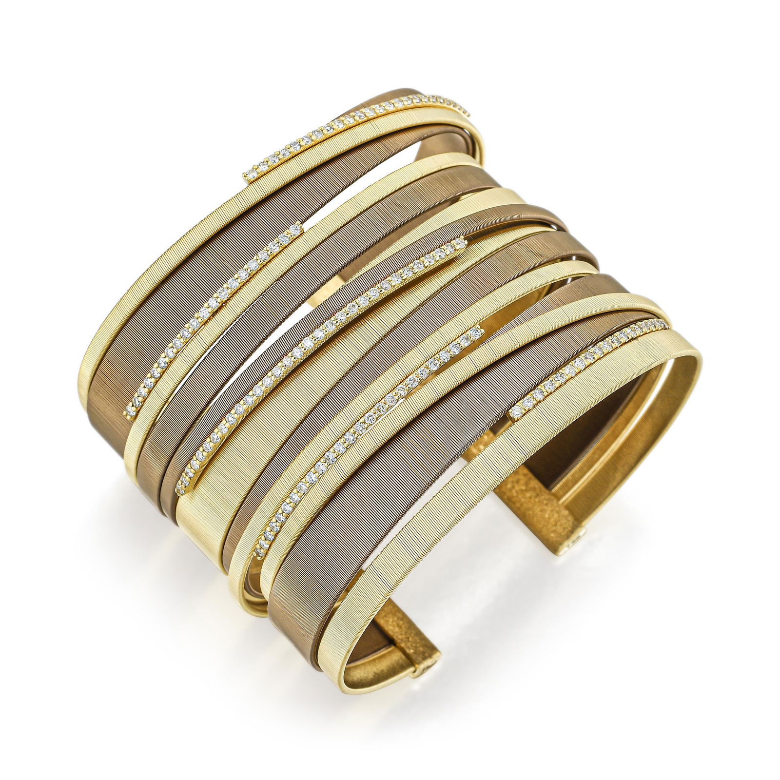 Yvel Diamond and Gold Flexible Cuff Bracelet (1 of 5)