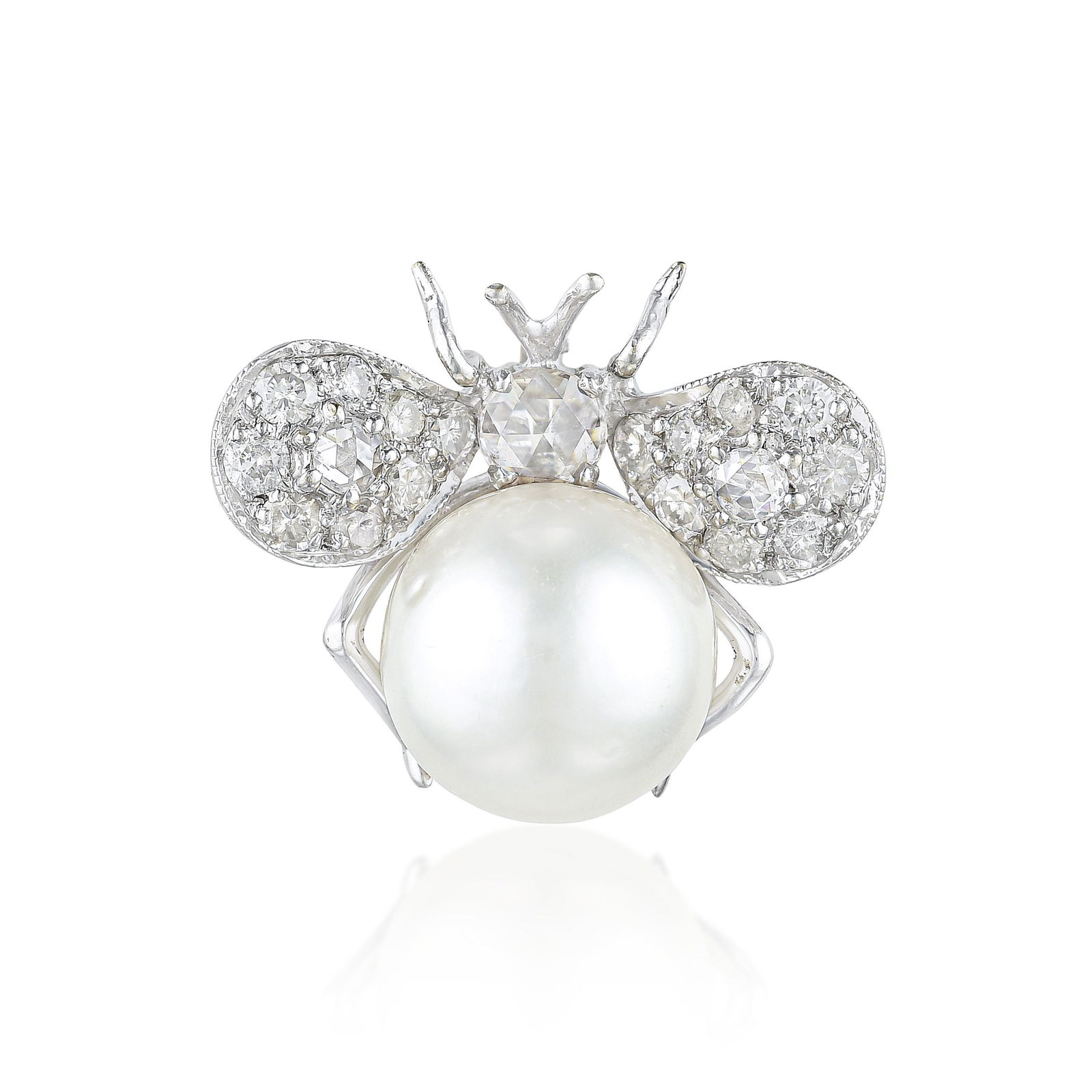 Pearl and Diamond Bee Pin (1 of 2)
