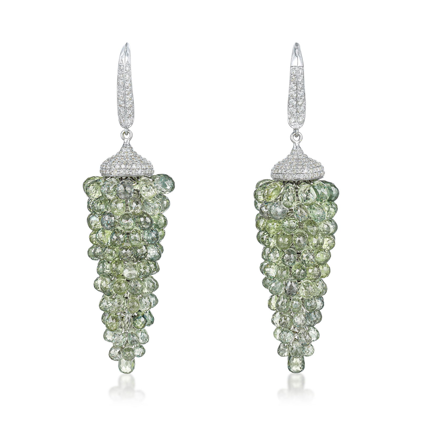 Green Sapphire and Diamond Earrings (1 of 2)