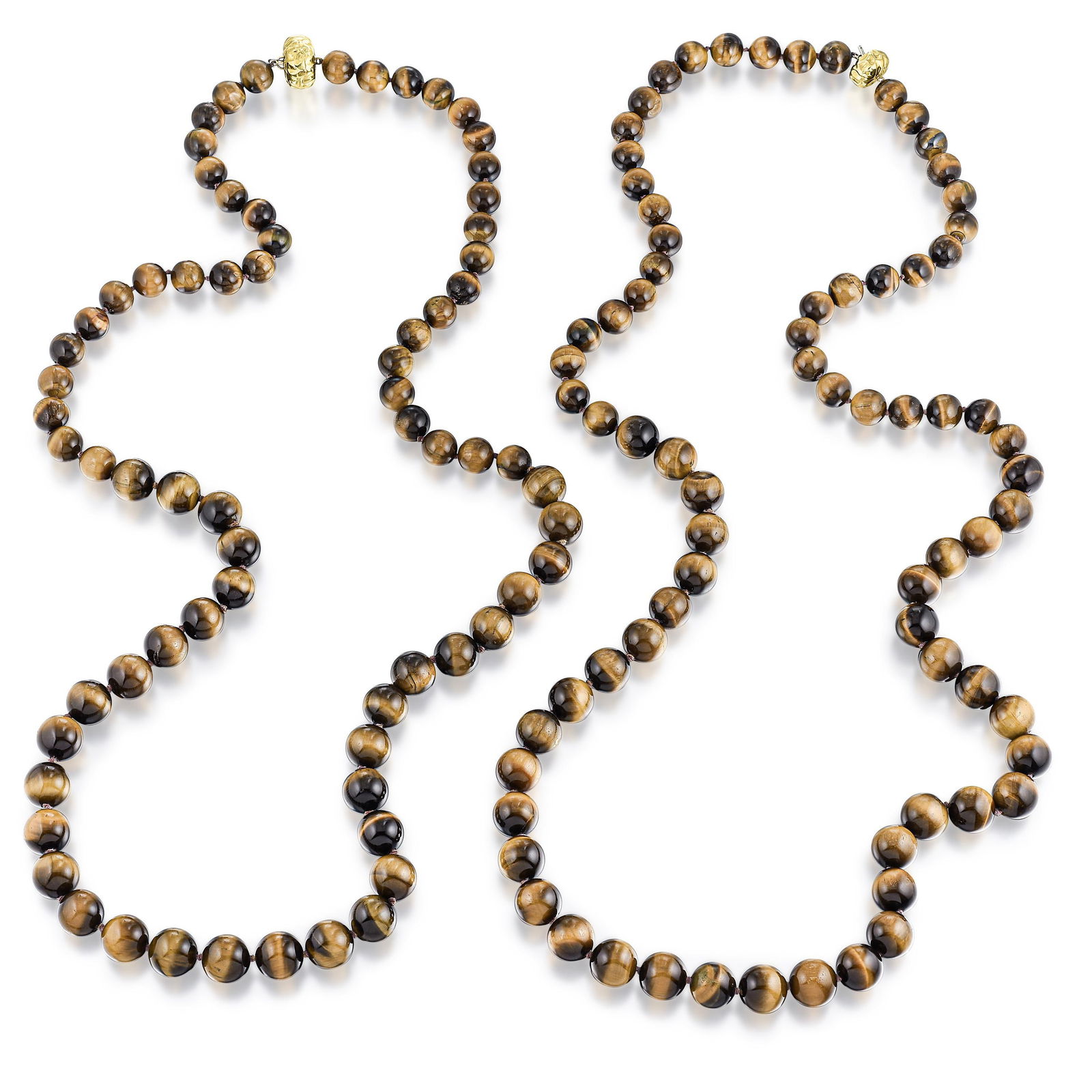 Group of Two Tiger's Eyes Beaded Long Necklaces (1 of 1)