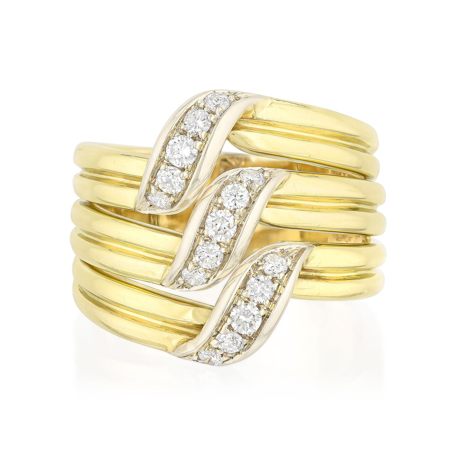 Vintage Cartier Diamond Triple Band Ring (1 of 2)