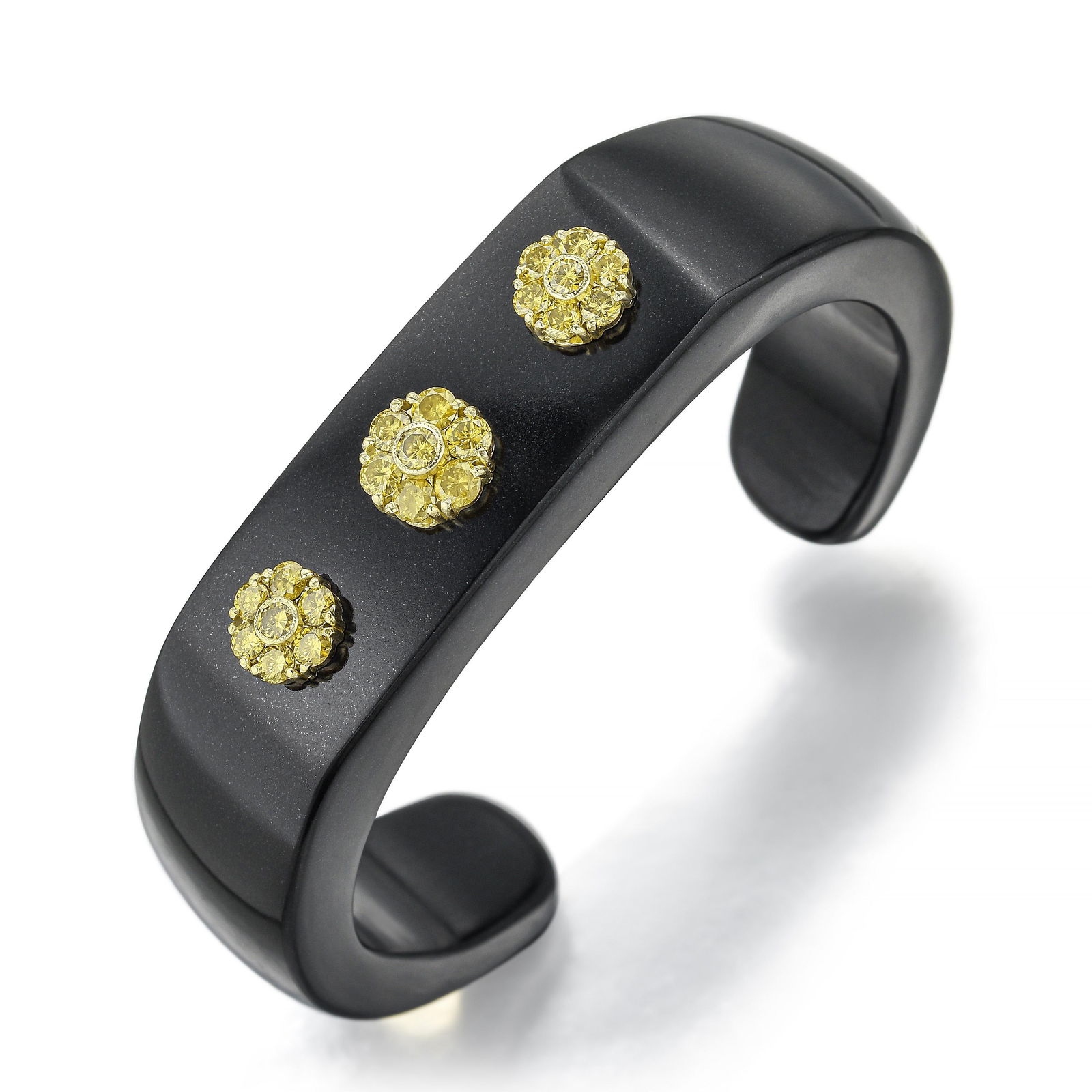 Onyx and Yellow Sapphire Cuff Bracelet (1 of 2)