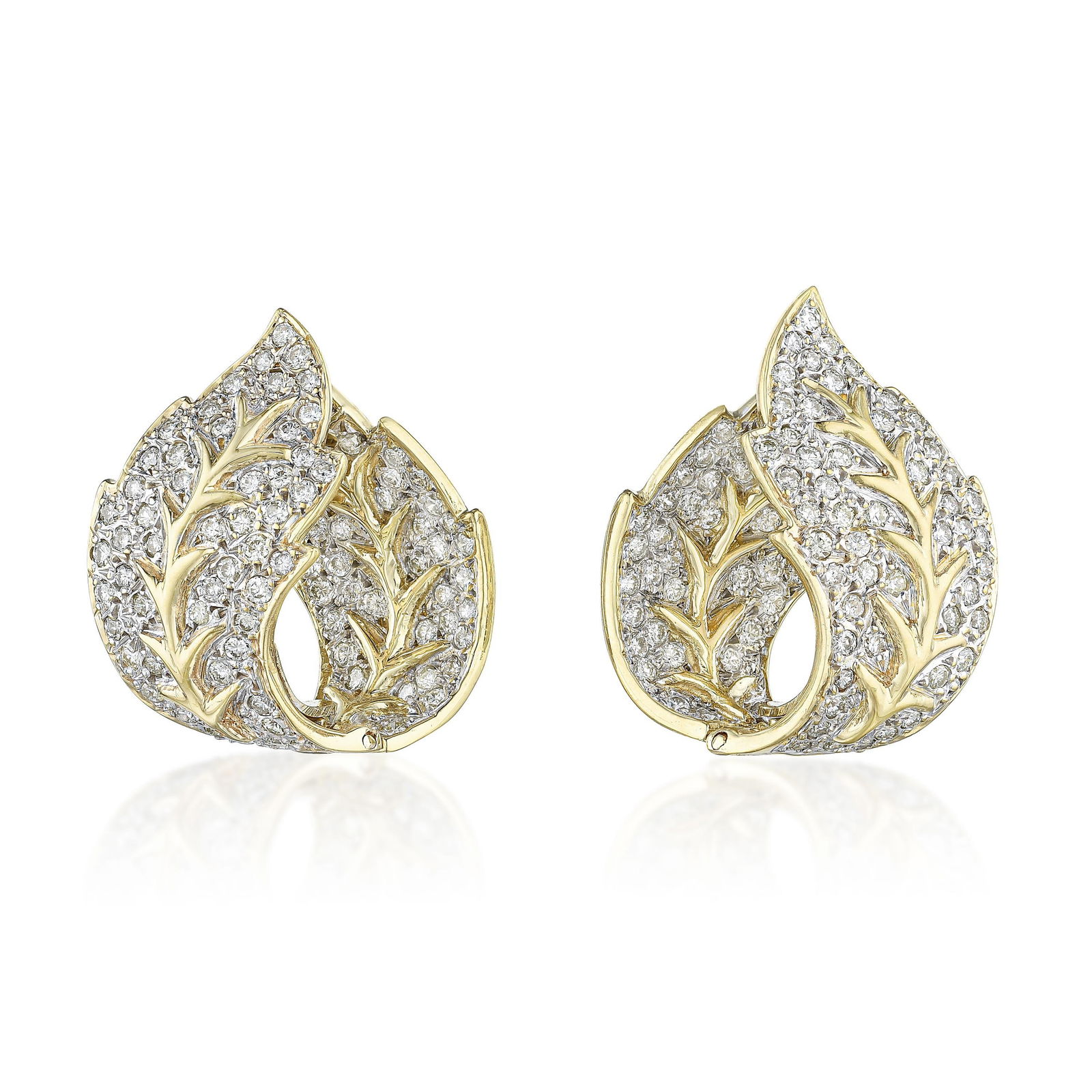 Diamond Leaf Earrings (1 of 2)