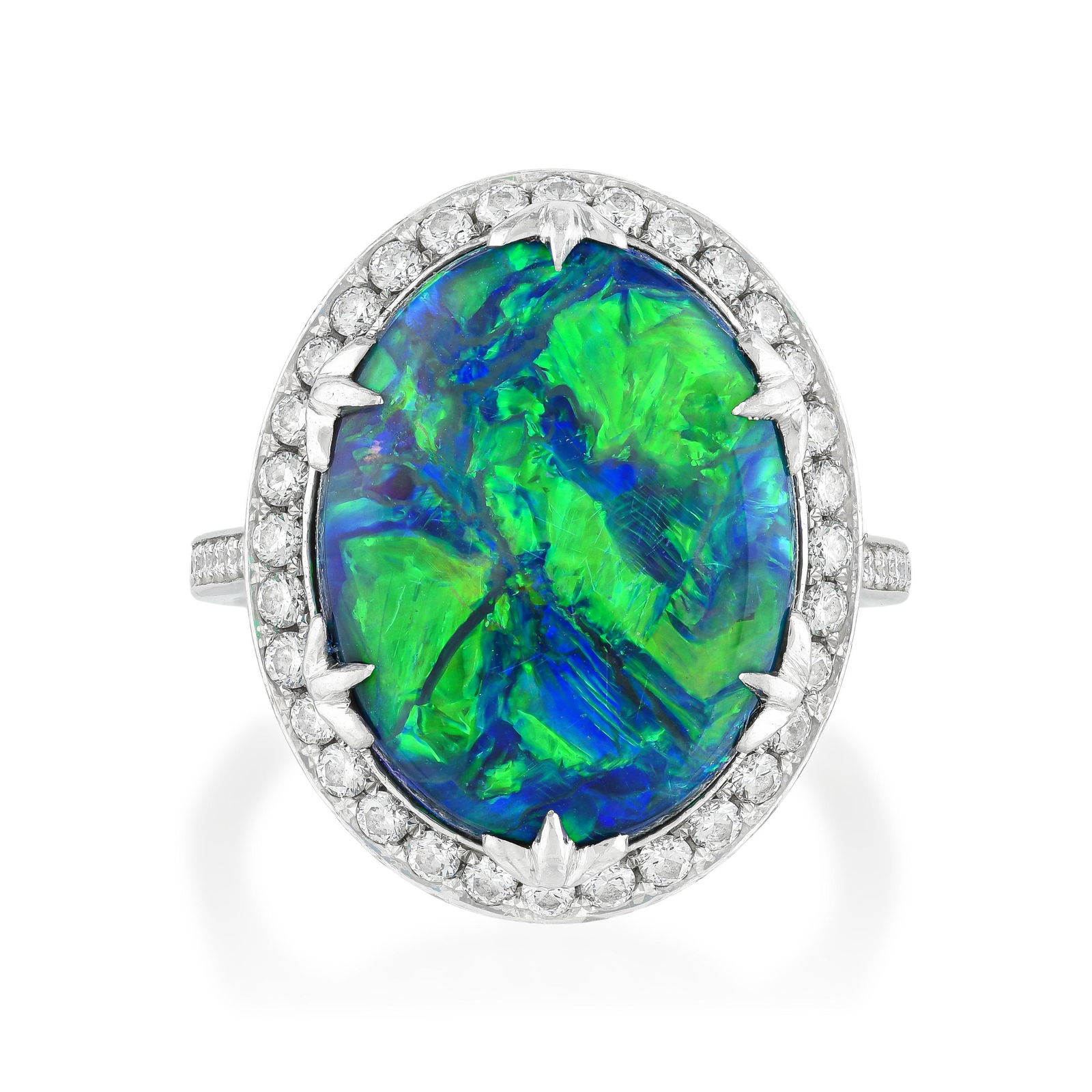 From a private MN Estate - T&Co. Black Opal and Diamond Ring with Box (1 of 4)