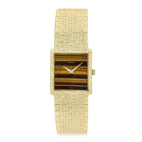 Piaget Dress Watch in 18K Gold with Tiger Eye Dial