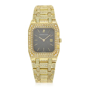Audemars Piguet Rectangle in 18K Gold with Diamonds