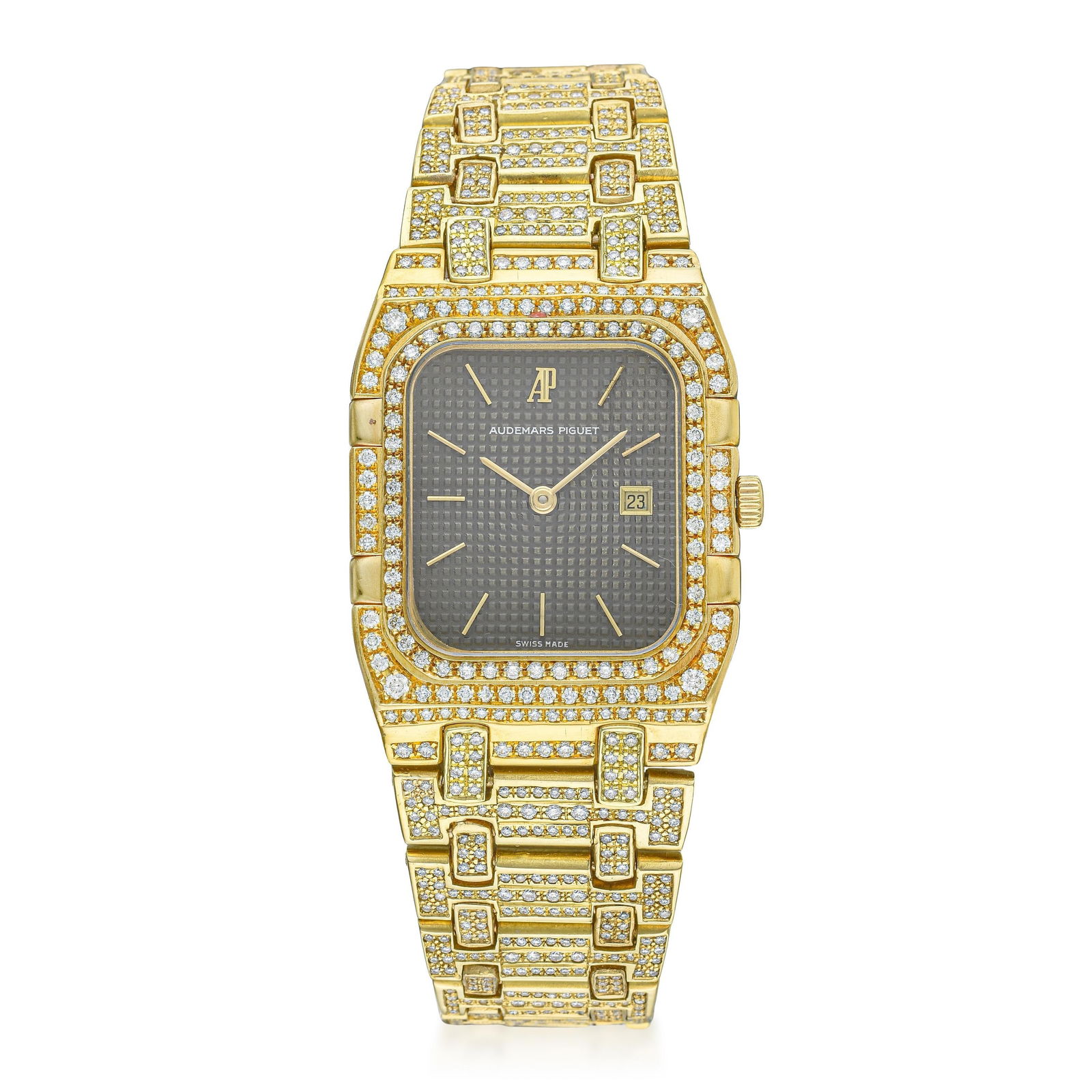 Audemars Piguet Rectangle in 18K Gold with Diamonds (1 of 3)