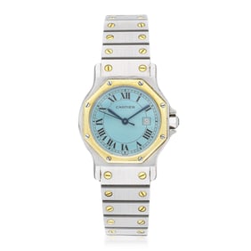 Cartier Santos Ronde in Steel with Gold Trim