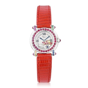 Chopard Happy Sport in Steel with Colored Stones, with Box