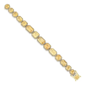 Citrine Sapphire and Diamond Bracelet