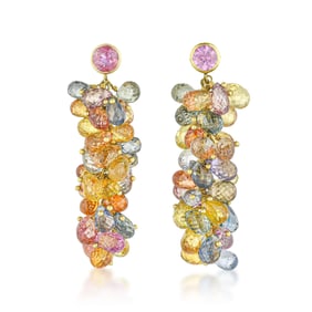 Multicolor Stone Briolette Hanging Earrings
