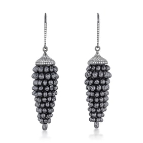 Black Diamond Grape Earrings