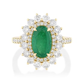1.40-Carat Colombian Emerald and Diamond Ring