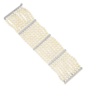 Pearl and Diamond Bracelet