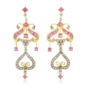 Ruby and Diamond Earrings
