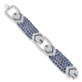 Sapphire and Diamond Buckle Bracelet