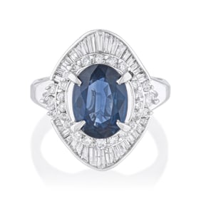 2.42-Carat Sapphire and Diamond Ring