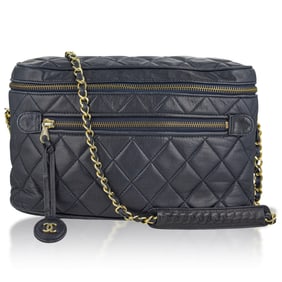 Chanel Matelasse Vanity Train Case Shoulder Bag