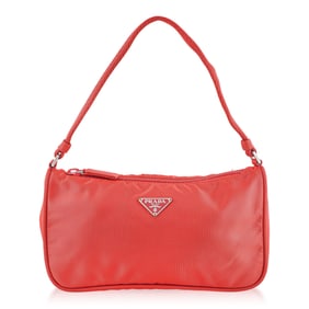 Prada Tessuto Nylon Pochette Shoulder Bag ? Red