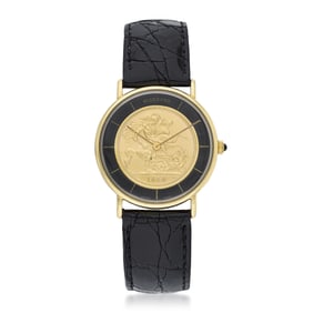 Wideband British Sovereign Coin Watch in 14K Yellow Gold