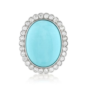 Turquoise and Diamond Ring, GIA Certified