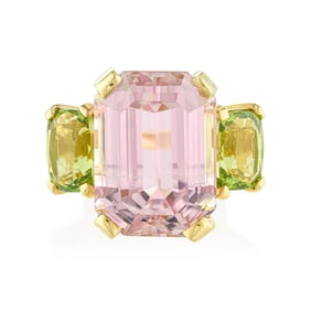 Kunzite and Peridot Ring