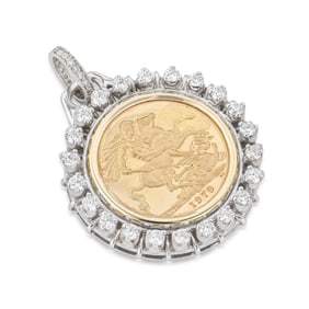 Diamond Coin Pendant