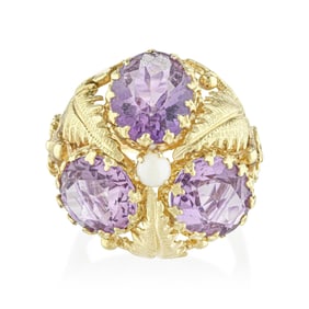 Vintage Amethyst and Opal Ring