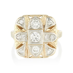 Vintage Diamond Shield Ring