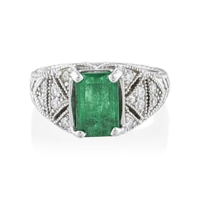 Emerald and Diamond Ring