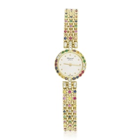 Chopard Ladies' Watch in 18K Gold with Colored Stones